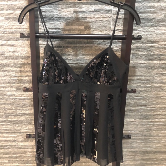 BCBG MaxAzria Silk & Sequin Dress Top - Picture 6 of 11